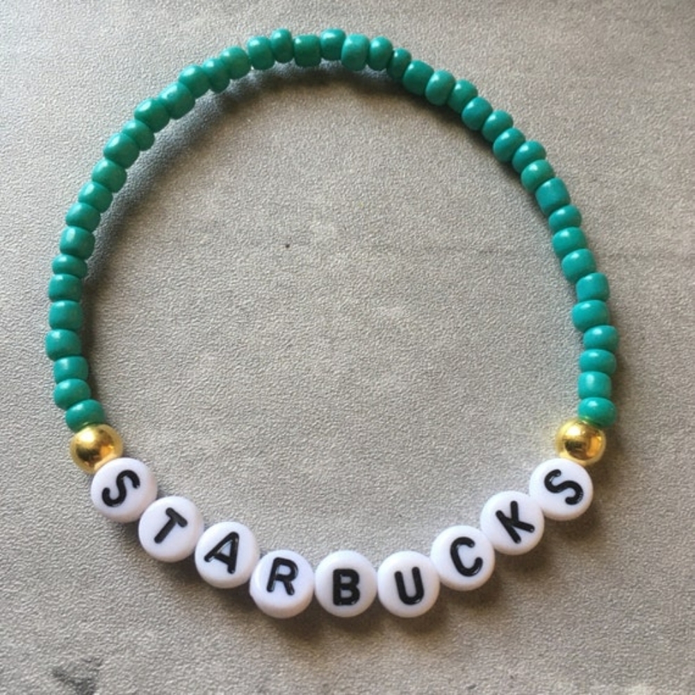 'Starbucks' Handmade Beaded Bracelet